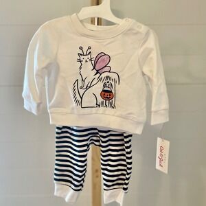 Cat and Jack Baby Girls Halloween Cat‎ Pumpkin Pajama Set Size 9M